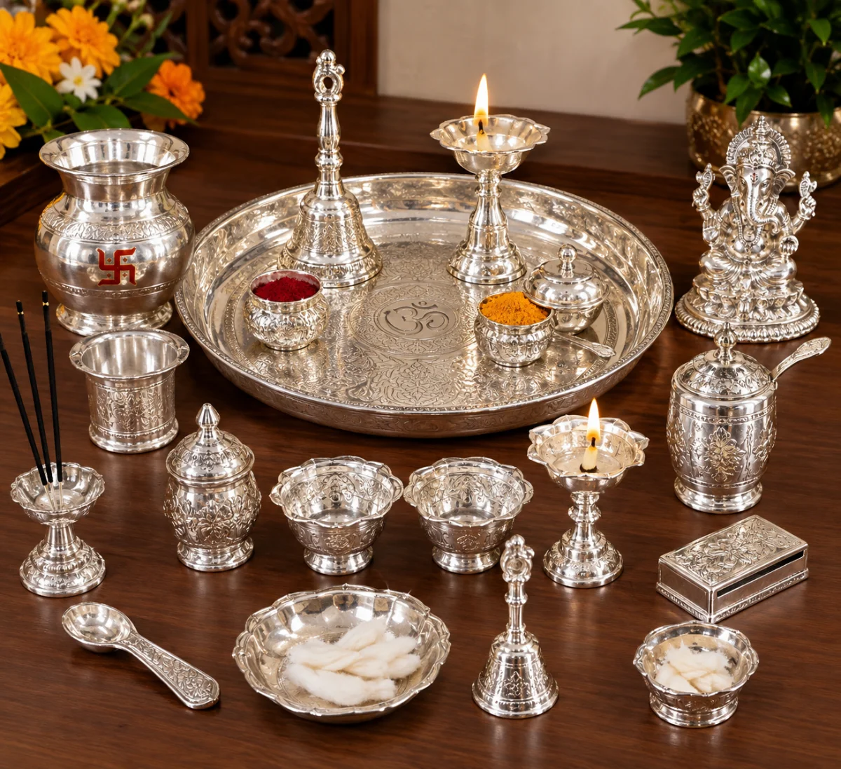 Puja Items  Silver