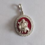 Silver Mata Ji Stone Locket